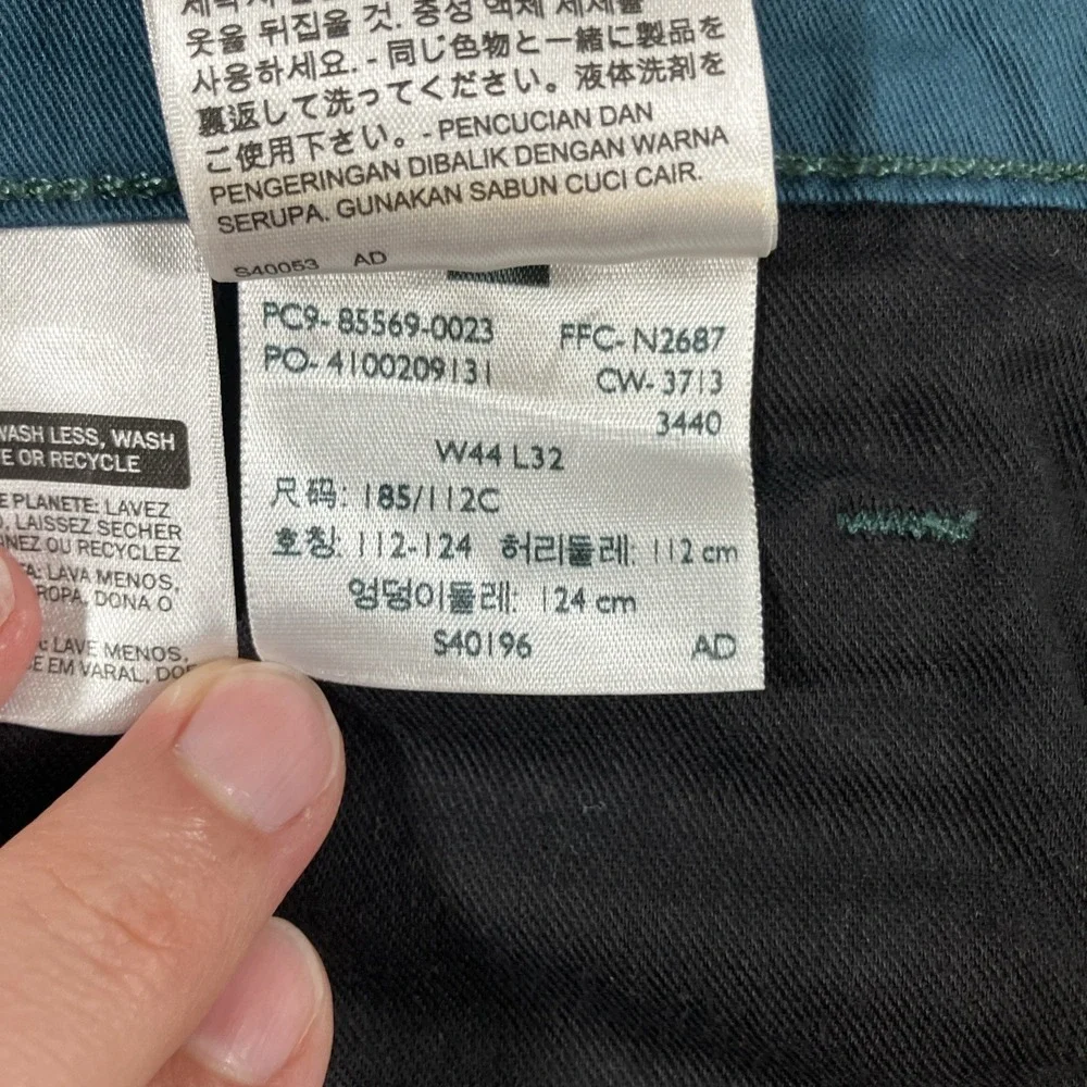 Levi's 569 Pants Mens 44x32 Teal Blue Loose Straight Stretch Twill